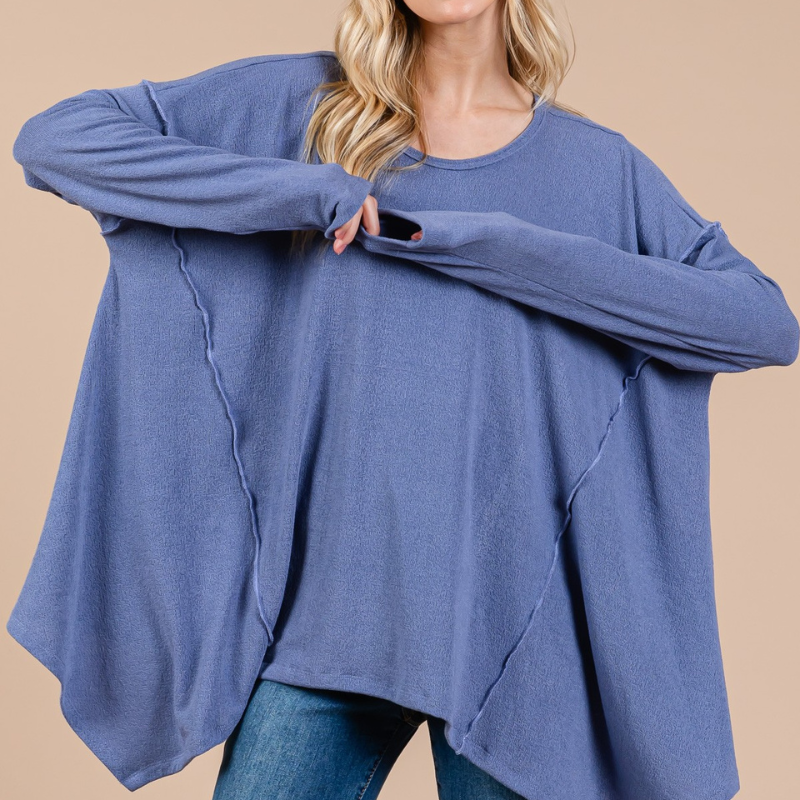 Ces Femme Asymmetrical Long Sleeve top