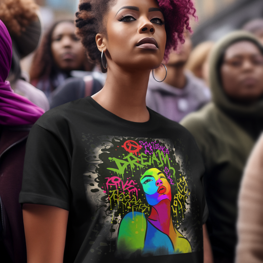 "Graffiti Queen" DTF Black Unisex T-Shirt: Rule the Streets with Style