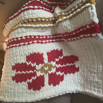 Hand Knit Sunburst Blanket (40x40): Embrace Warmth and Radiance